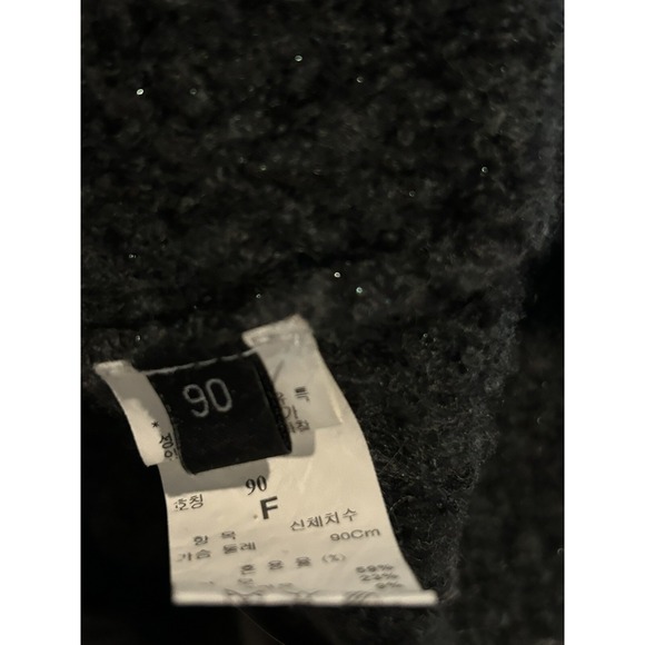 Lanvin Collection Boiled Wool Sweater Coat Gorgeous Lace Edge Button Down - Picture 16 of 16